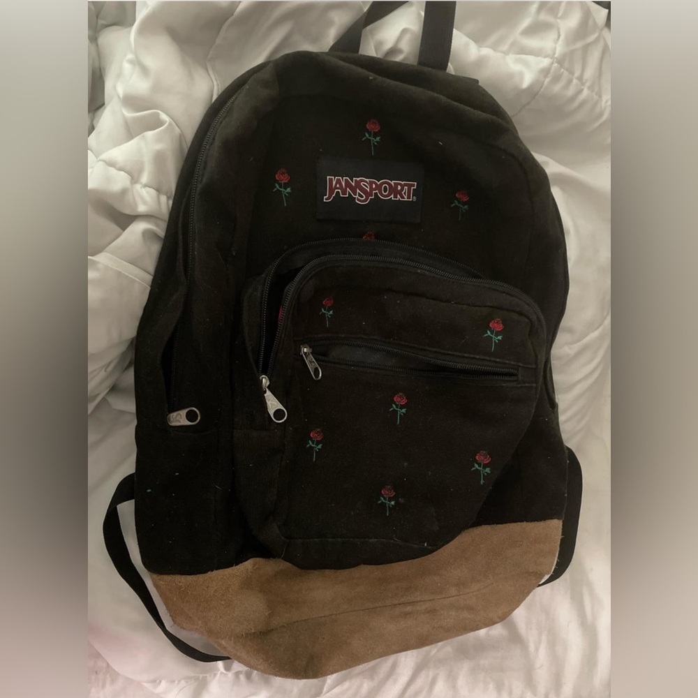 JanSport Black and Brown Gender Neutral Backpack